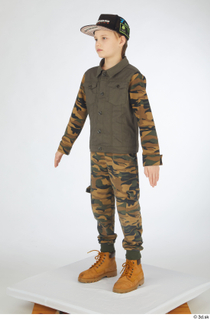  Novel beige workers shoes camo jacket camo trousers caps  hats casual dressed standing whole body 0002.jpg